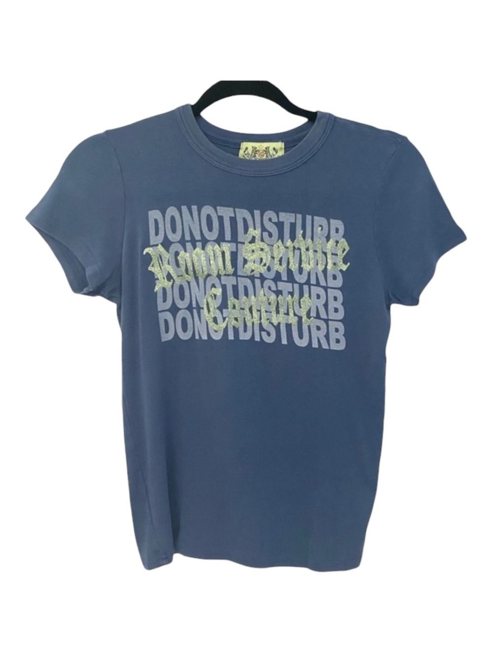 90’s: OG Juicy Couture ✌︎︎ Do Not Disturb Graphic Glitter Baby T Shirt ✌︎︎ Navy - Picture 13 of 16